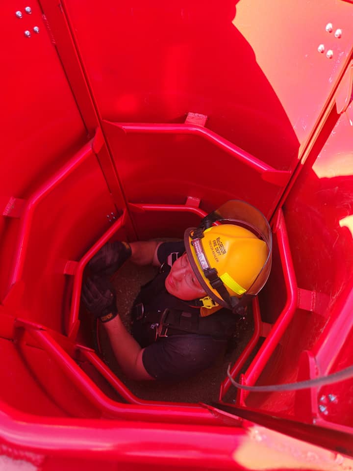 Firefighters train for rescue from horrific grain bin entrapment